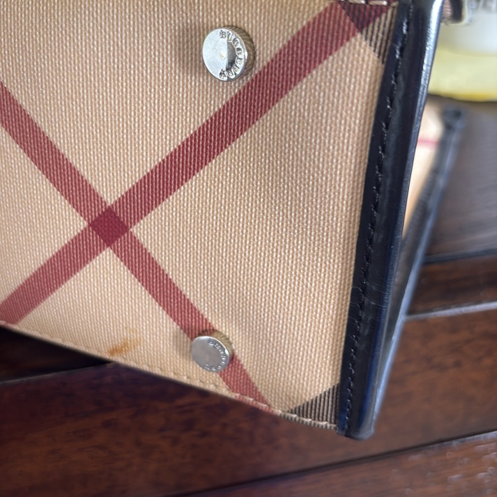 Burberry Black and Cream Mini Tote Bag with Signature Design - Picture 8 of 12